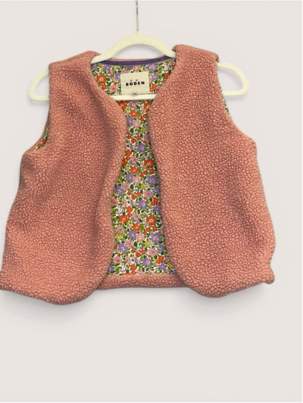 Mini Boden Pink Sherpa Fleece Vest 12-13 Youth